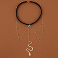 Bohemian Snake Pattern Gold Color Metal Beaded Thigh Chain