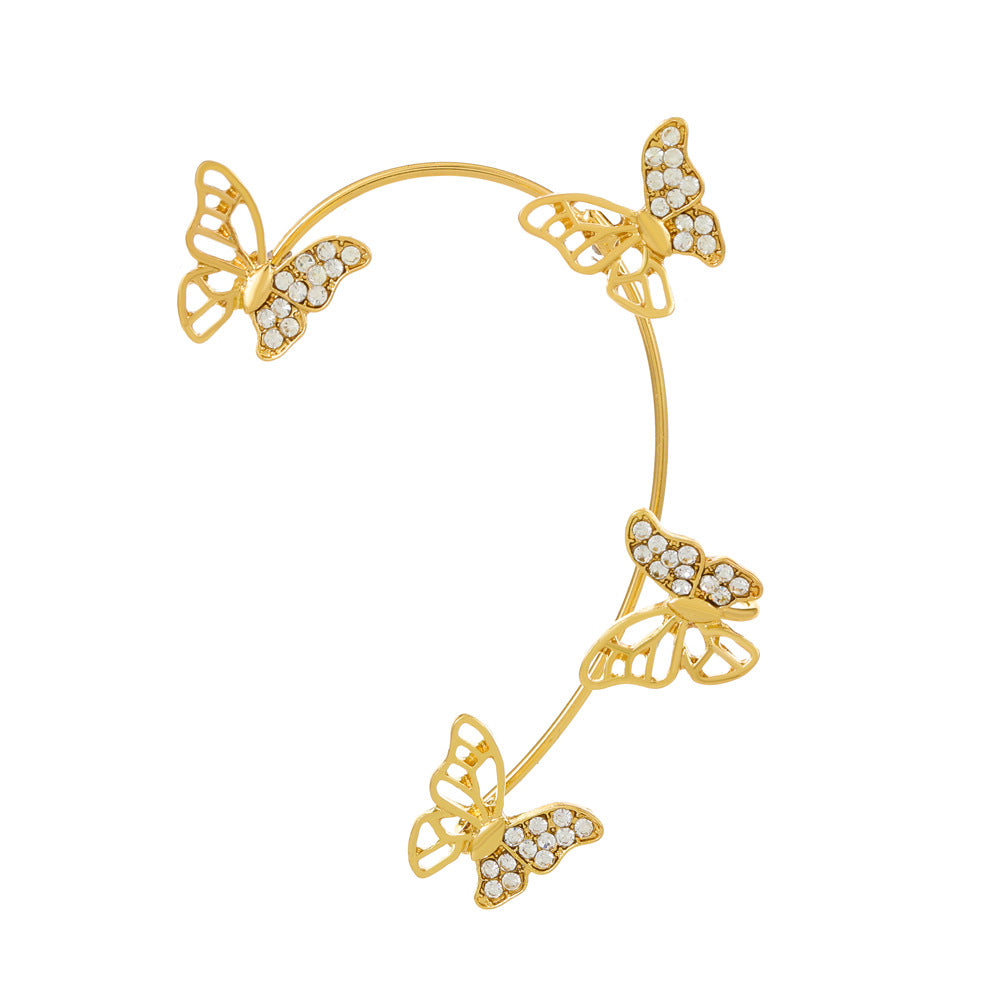 Butterfly Desuign Earrings Without Pierced Diamonds