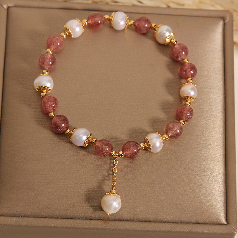 Natural Strawberry Quartz Sweet-style Bracelet