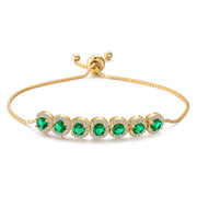 Emerald Zircon French Adjustable Bracelet