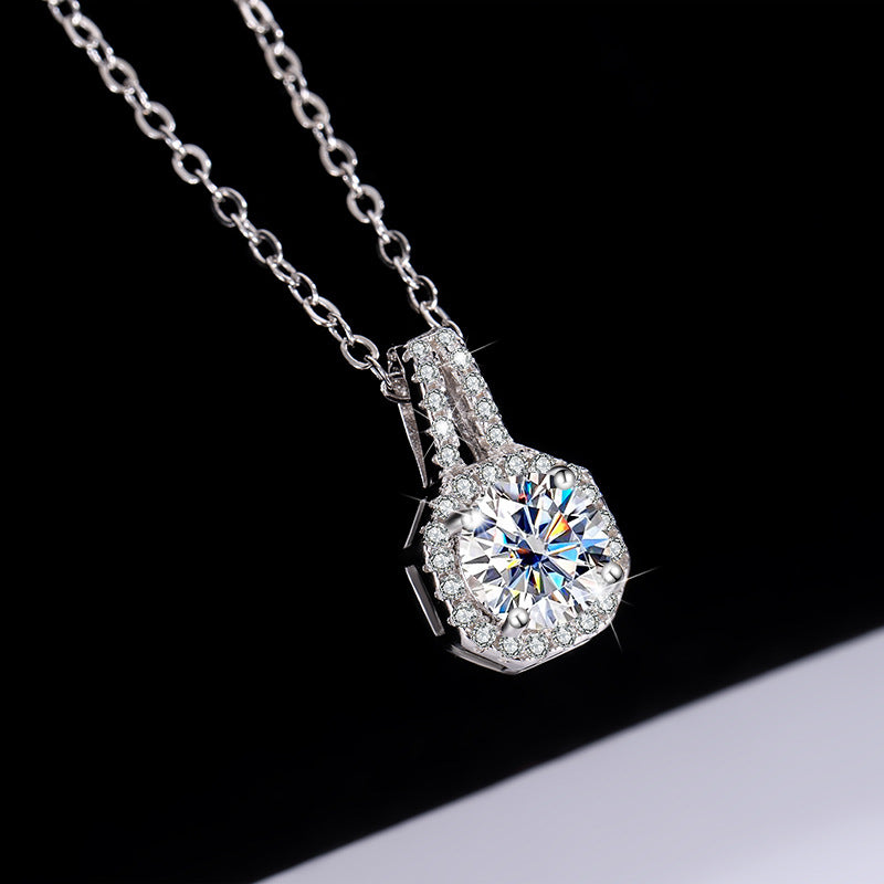 Moissanite Pendant Classic Necklace