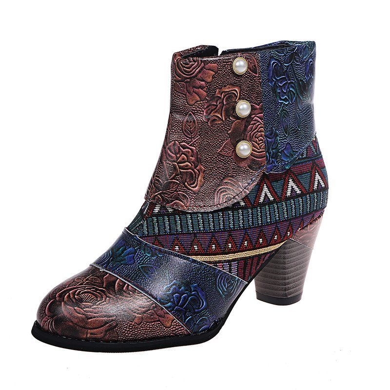 Chic Boho Patchwork Ankle Boots