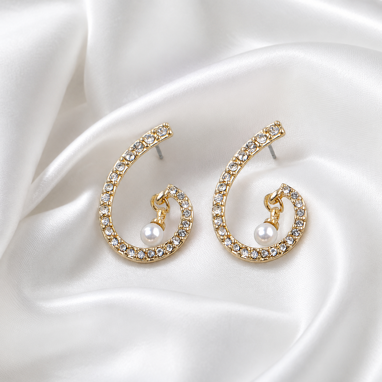 Spiral Pearl Earrings