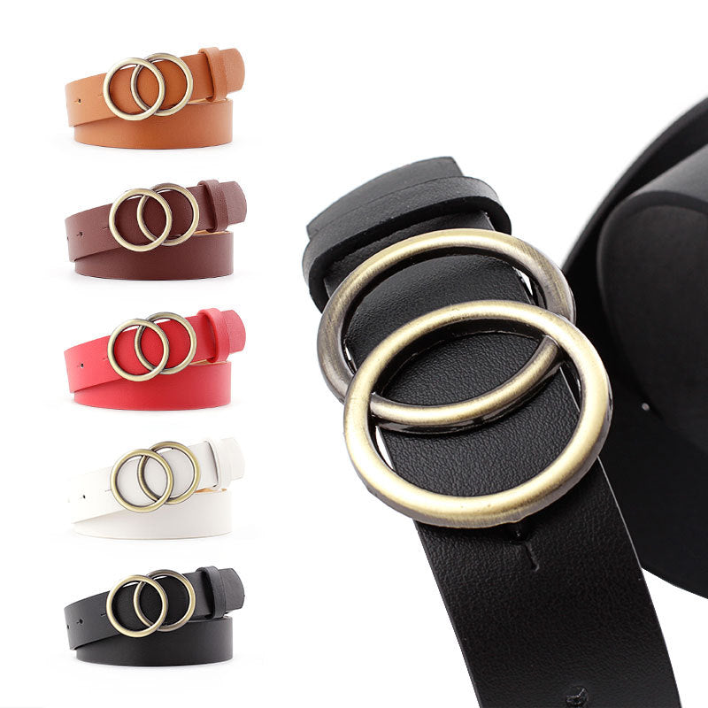 Cross-border Round Buckle Belt