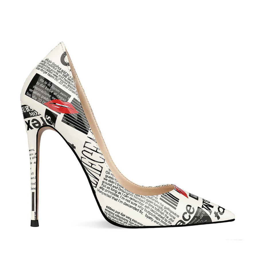 Glam Graffiti Pointed Stiletto Heels