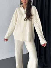 Cozy High Neck Knit Two-Piece Set