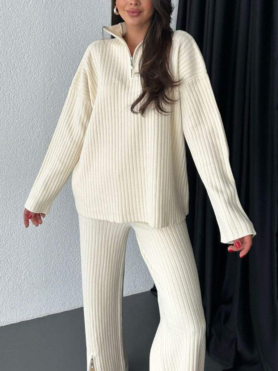 Cozy High Neck Knit Two-Piece Set