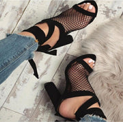 Sexy Lace-Up Cross Strap High Heel Sandals