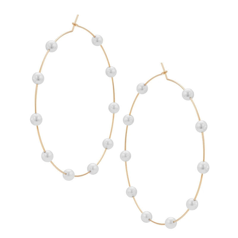 Pearl Extra Large Circle Earrings
