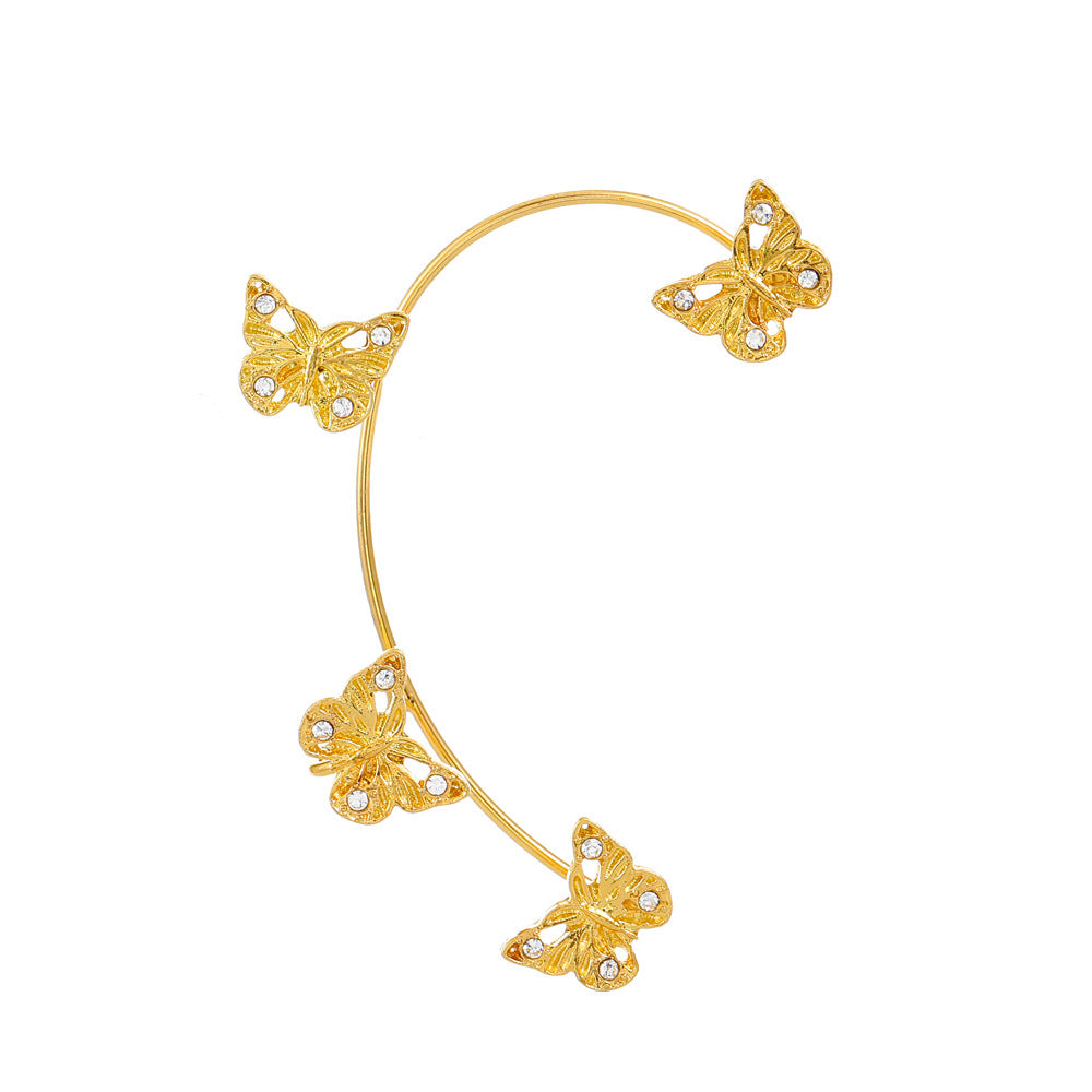 Butterfly Desuign Earrings Without Pierced Diamonds