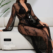 Sexy Lace Bathrobe Loungewear Long Nightgown