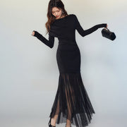 Black Panel Feminine Dress