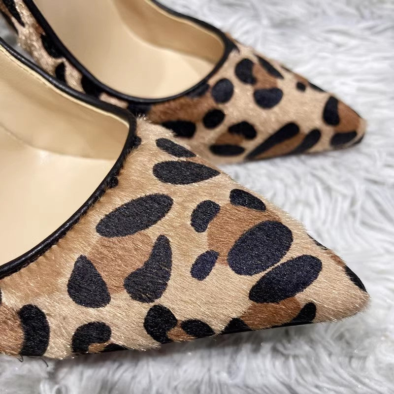 Sexy Suede Leopard Print Heels