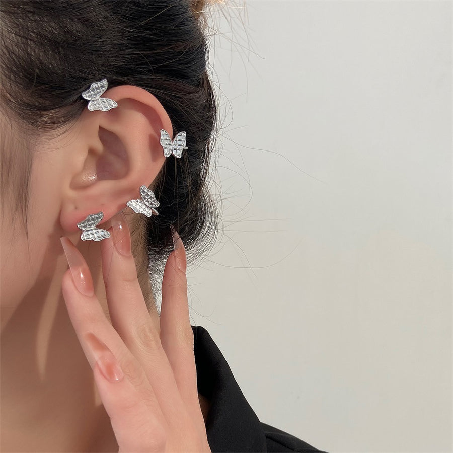 Butterfly Desuign Earrings Without Pierced Diamonds