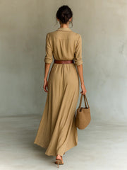 Irregular Unique Long Dress With Belt