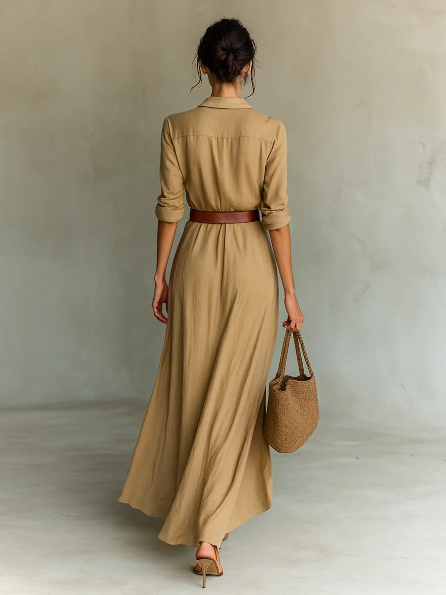 Irregular Unique Long Dress With Belt