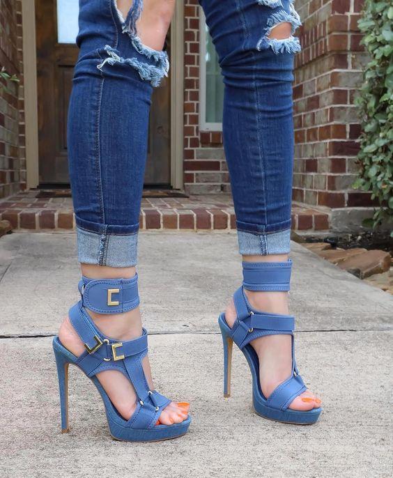Sexy Buckle Platform Stiletto Sandals