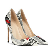 Glam Graffiti Pointed Stiletto Heels