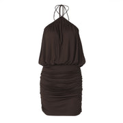 French-style Beautiful Backless Halter Dress