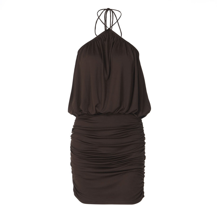 French-style Beautiful Backless Halter Dress