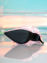 Luxe Satin Lace Petal Pointed Stiletto Heels
