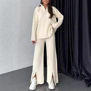 Cozy High Neck Knit Two-Piece Set