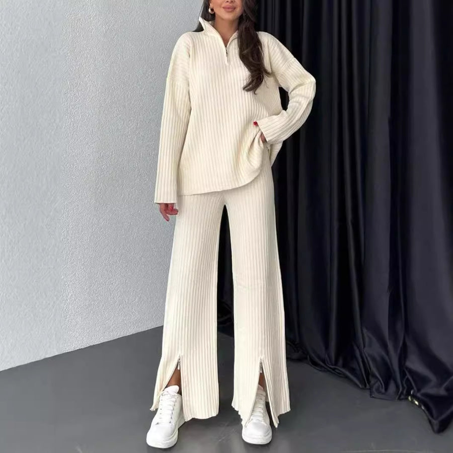 Cozy High Neck Knit Two-Piece Set