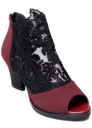 Sexy Lace Mesh Peep Toe Ankle Heel Sandals