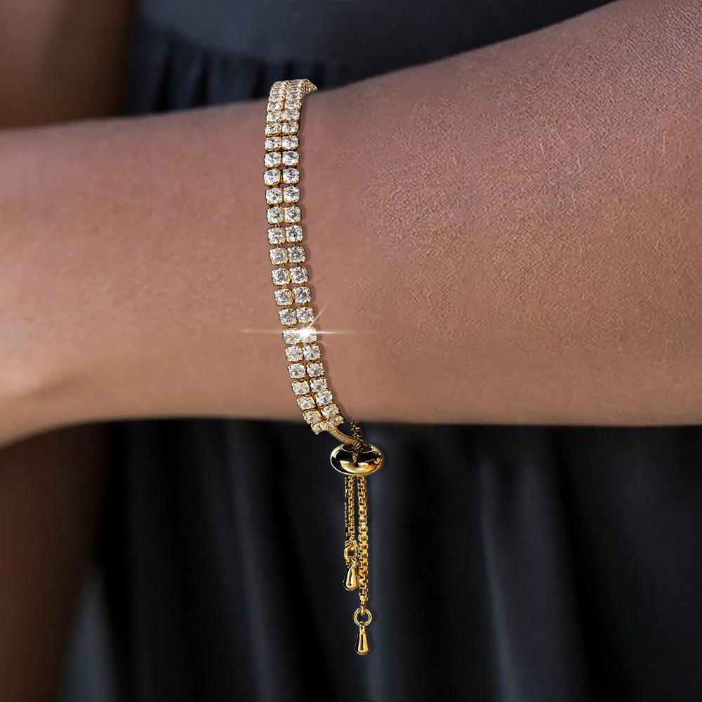 Double Row Zircon Stylish Bracelet