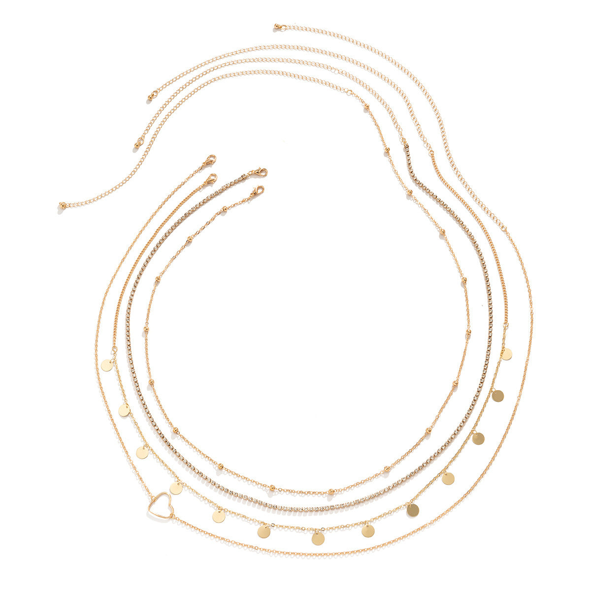 Stacked Charming Waist Chain with Cute heart