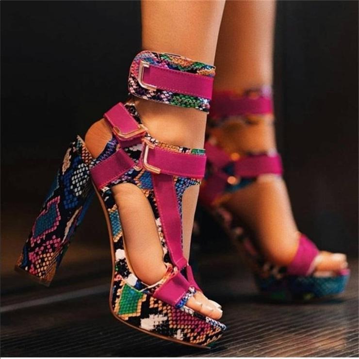 Sexy Buckle Platform Stiletto Sandals