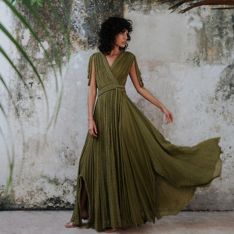 Rope Strapless Sexy Halter LooseDress