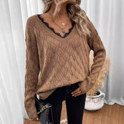 Long Sleeve Lace Edge Sweater