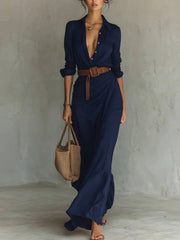 Irregular Unique Long Dress With Belt