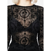 Elegant Slim-fit Tulip Flocking Top