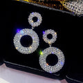 Exaggerated glamorous sexy geometric circle earrings