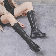 Sleek Flat Knee-High Boots