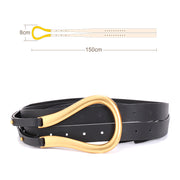 Retro gold copper buckle temperament belt