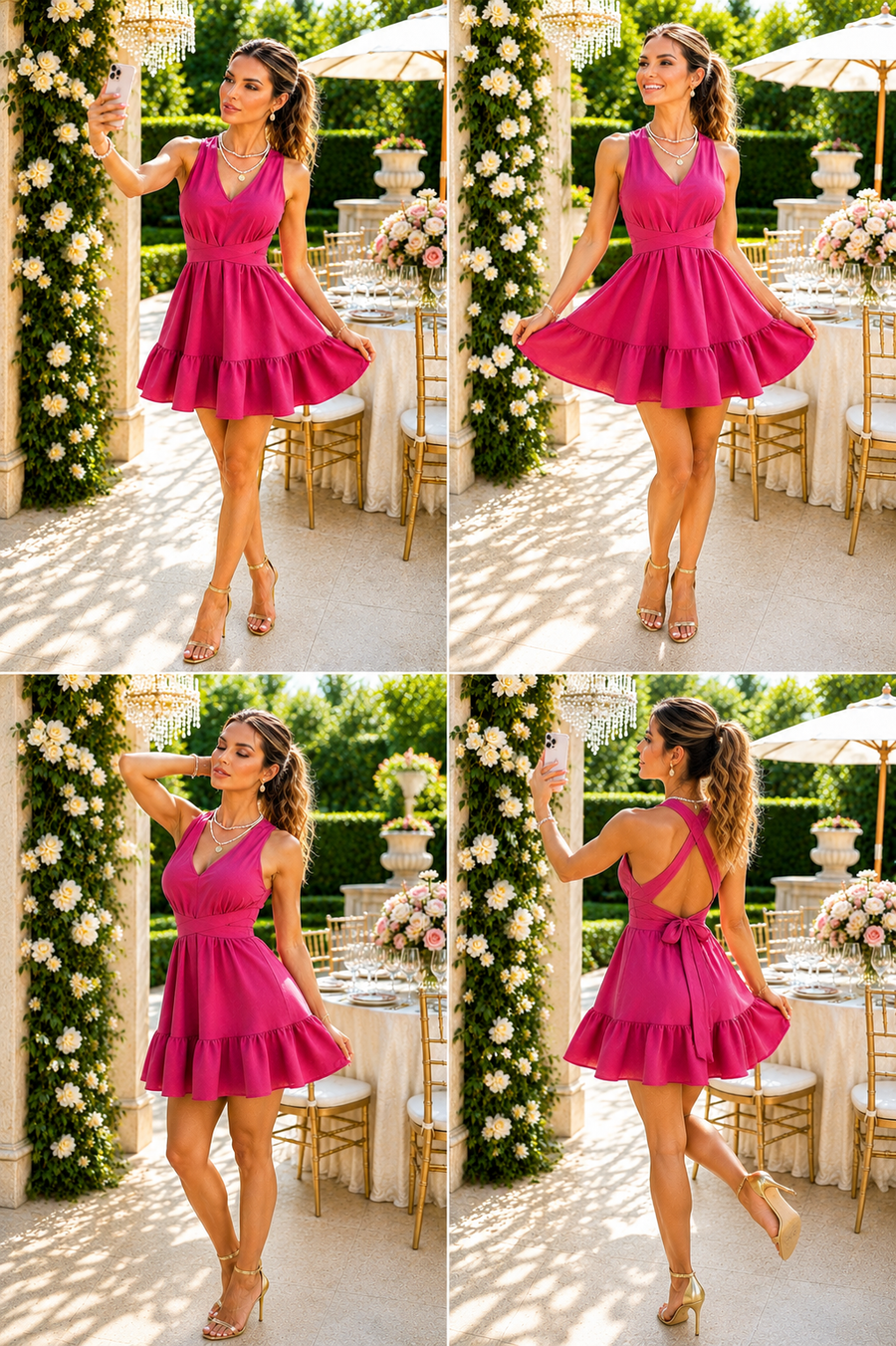 Statement Rose-Color Dress