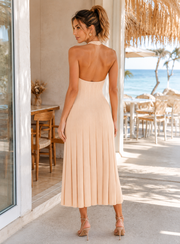 Classic American Knitted Pleated Dress