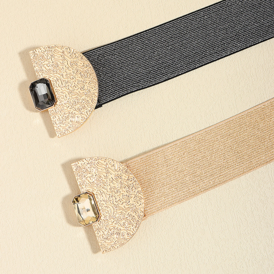 Stretchy Glittering With Pearls, Elastic Belt