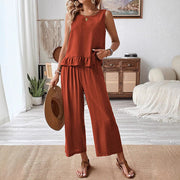 Chic Sleeveless Top & Capri Pants Set