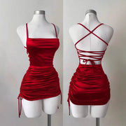 Lace-up Sexy Backless Slip Dress