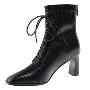 Sleek Square Toe High Heel Boots