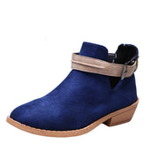 Buckle Ankle Boots - Leopard V Cutout