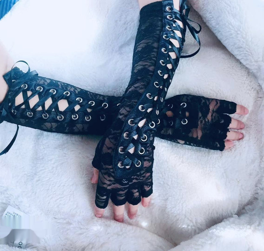 Chic Lace Strap Gloves