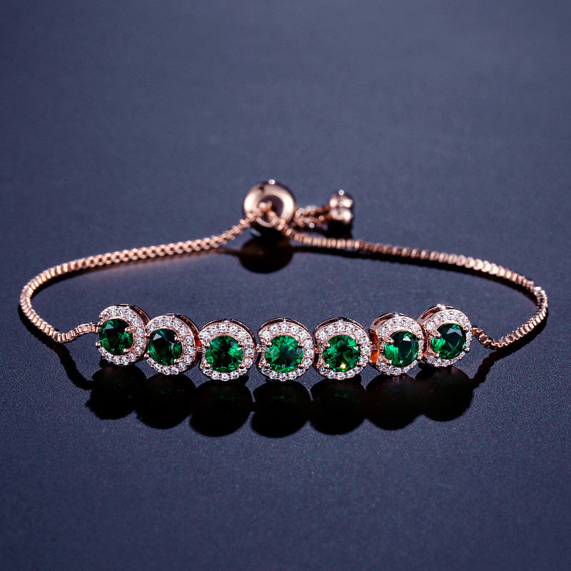 Emerald Zircon French Adjustable Bracelet