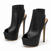Sexy Platform Peep Toe Ankle Boot Heels