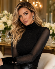 High-neck Mesh Base Layer Long-sleeved Top