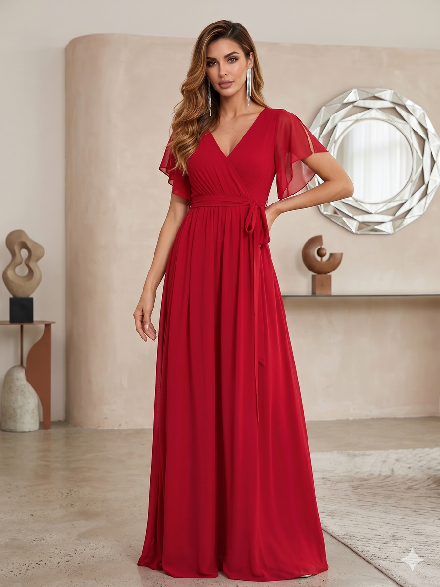 Sexy V-neck Chiffon Dress